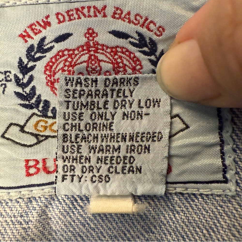 Vintage Bugle Boy Light Blue Denim Trucker Jacket Y2K 90’s Biker 100% Cotton - Picture 4 of 13